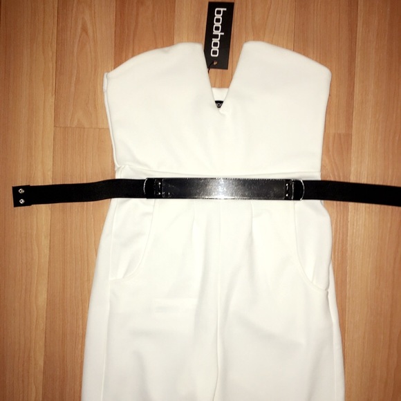 NWT White Strapless Jumpsuit - Picture 4 of 6